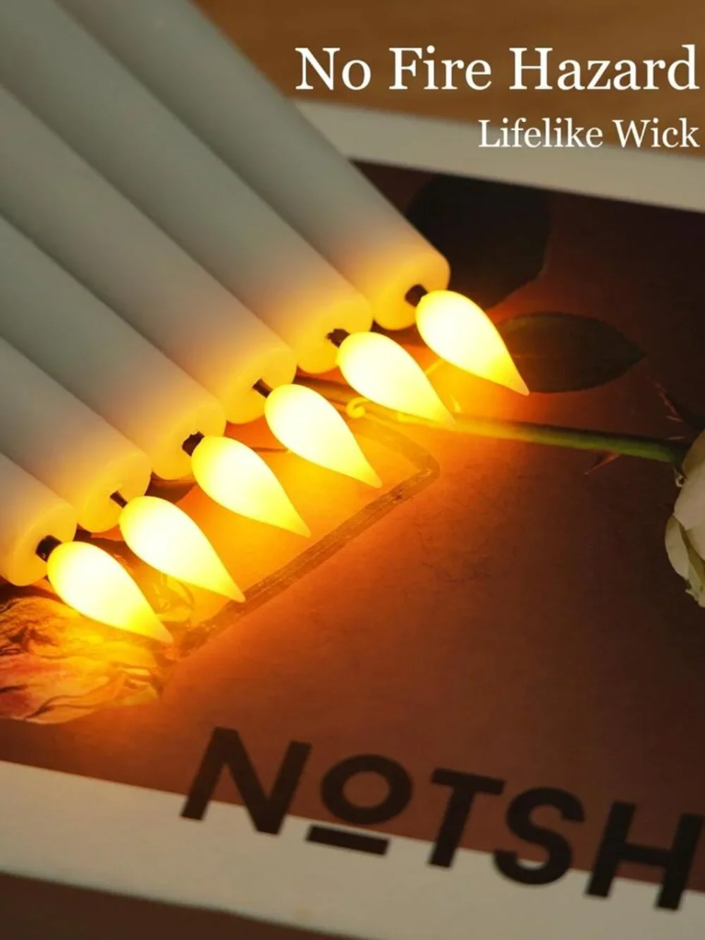 24 Pcs LED Flameless Taper Candles with Remote - Flickering Battery Operated